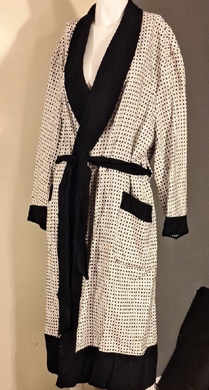 Women's Black and White Polka Dot Coat